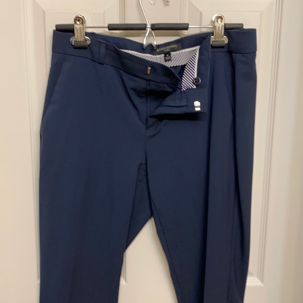 Cropped gray blue work pant